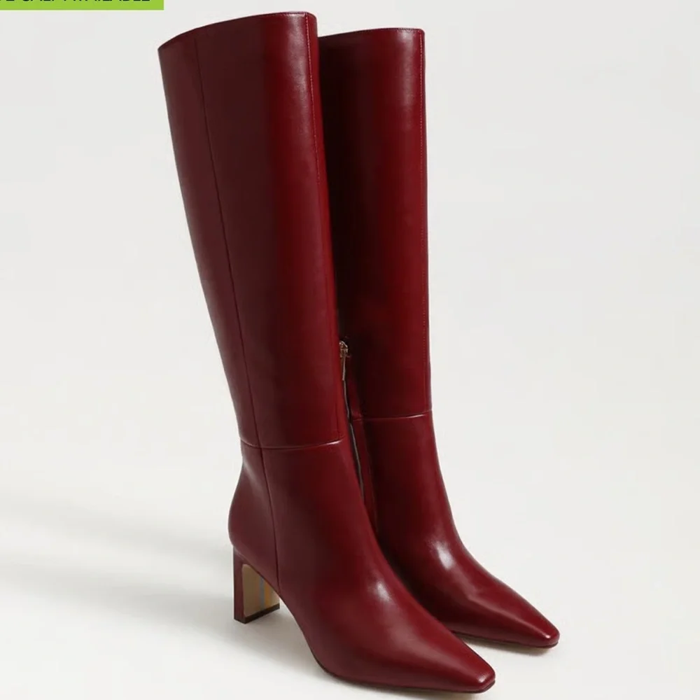 Sam Edelman Sylvia Knee High Boot red leather